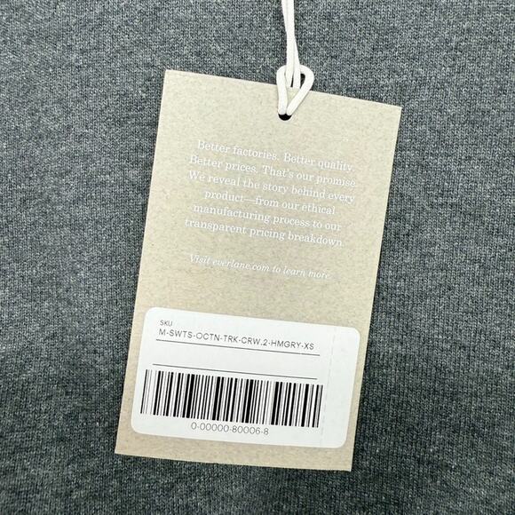 Everlane Sweatshirt Men's XS Gray Crewneck Blank Solid Track Uniform Lounge NEW - Picture 11 of 11
